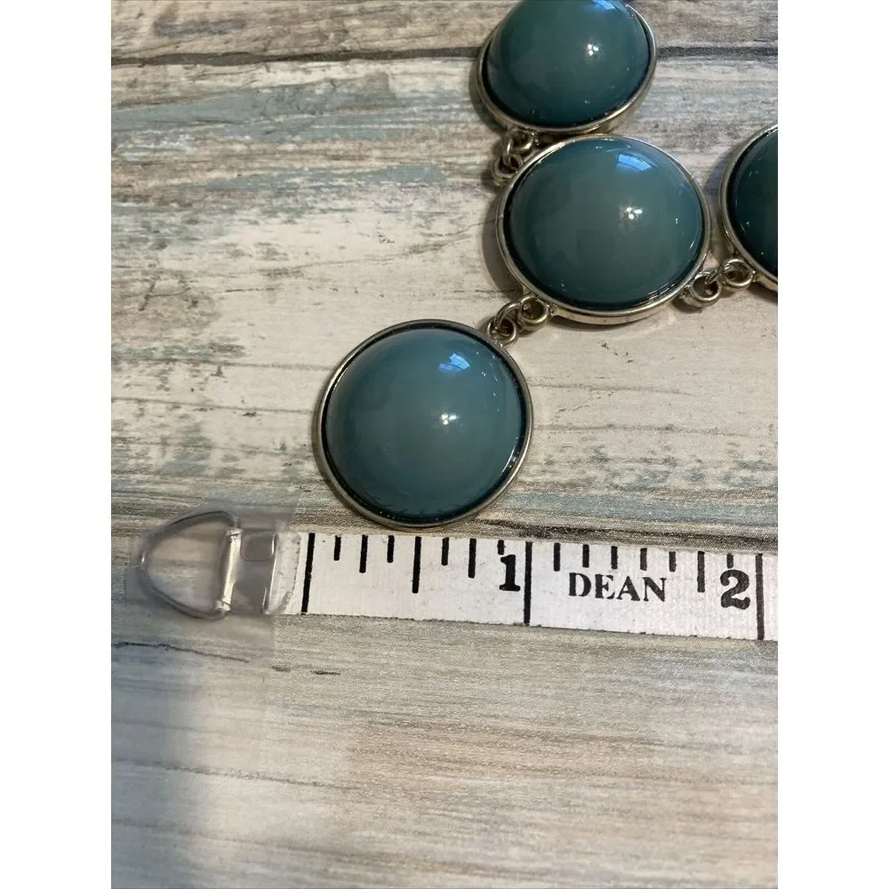 Banana Republic BR Necklace Statement Gold Tone Green Teal‎ 18